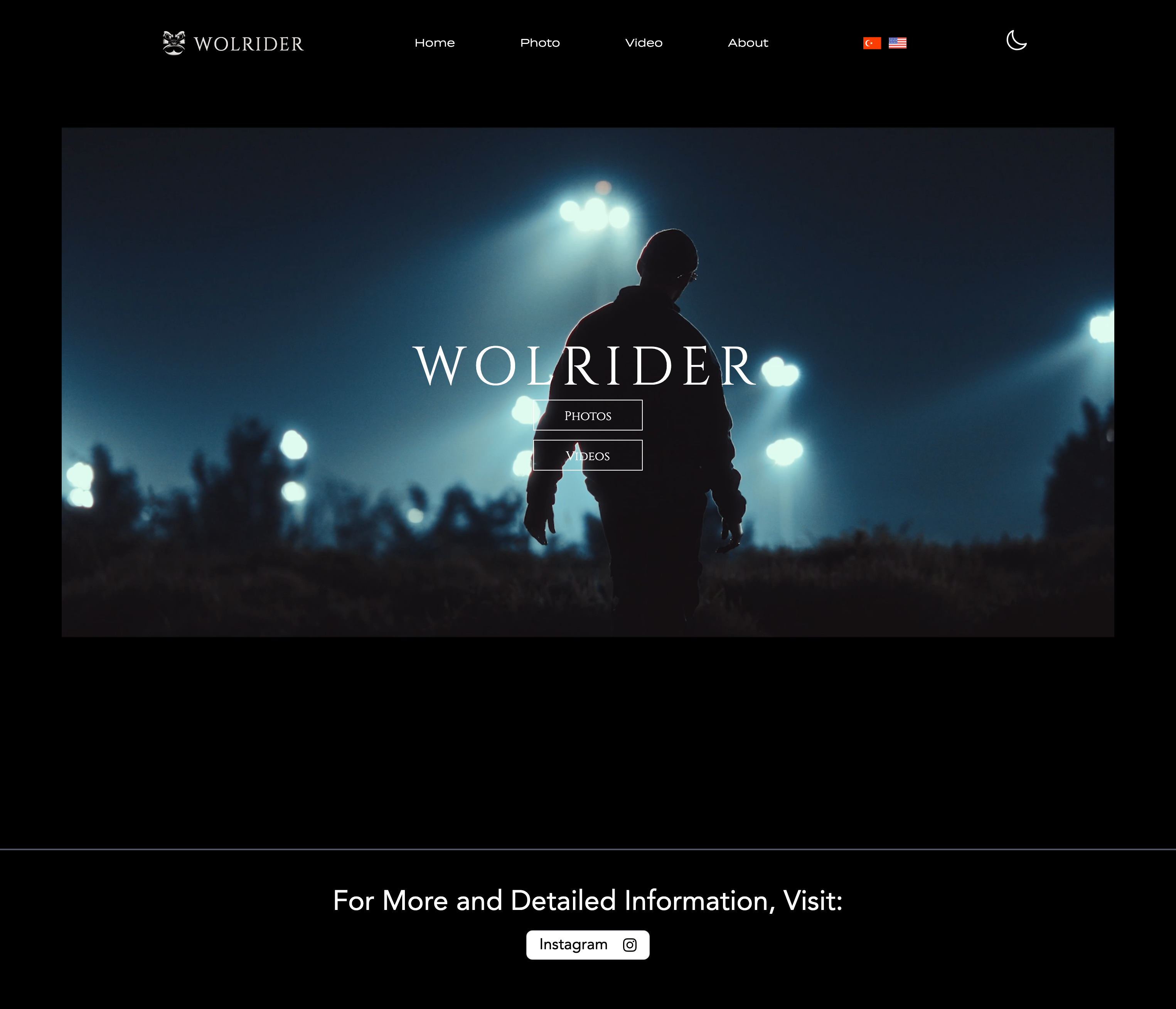 Wolrider home section screen